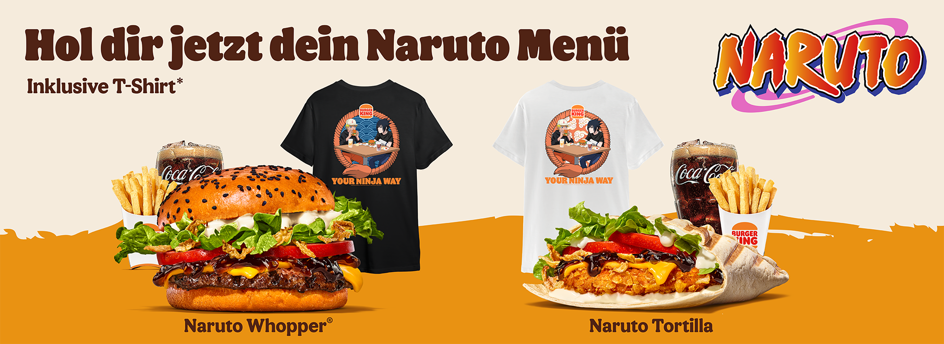 T-shirt Naruto X Burger King - Taille XL - Noir - Collector Neuf